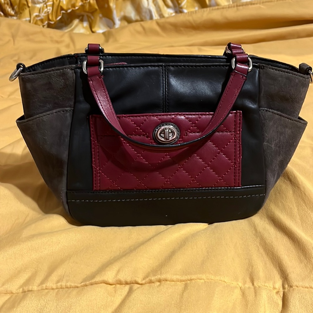COACH Multi Colored Leather Shoulder Handbag Purse